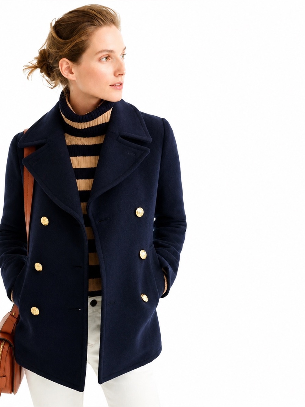 J. Crew Stadium Cloth Nello Gori Wool Classic Peacoat